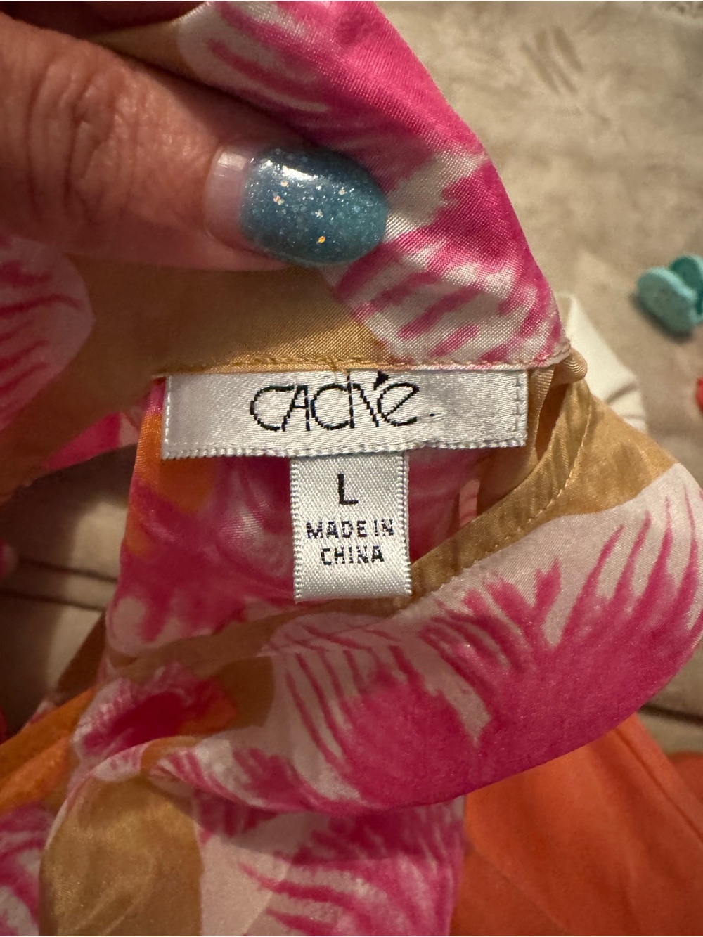 Cache Pink Floral Halter Tunic with Tan Accents - Picture 6 of 11
